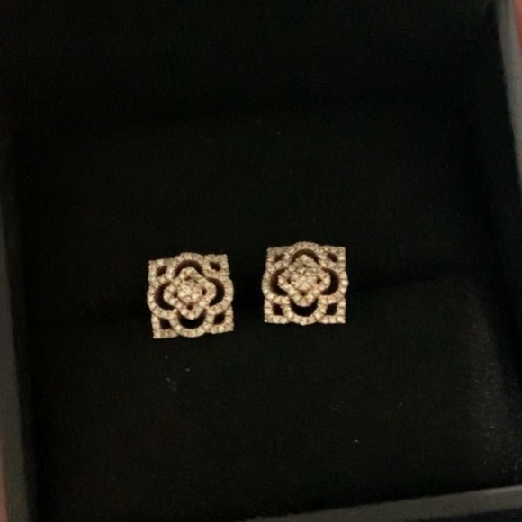 Vintage 10k Diamond Rose Gold Earrings - Picture 11 of 13